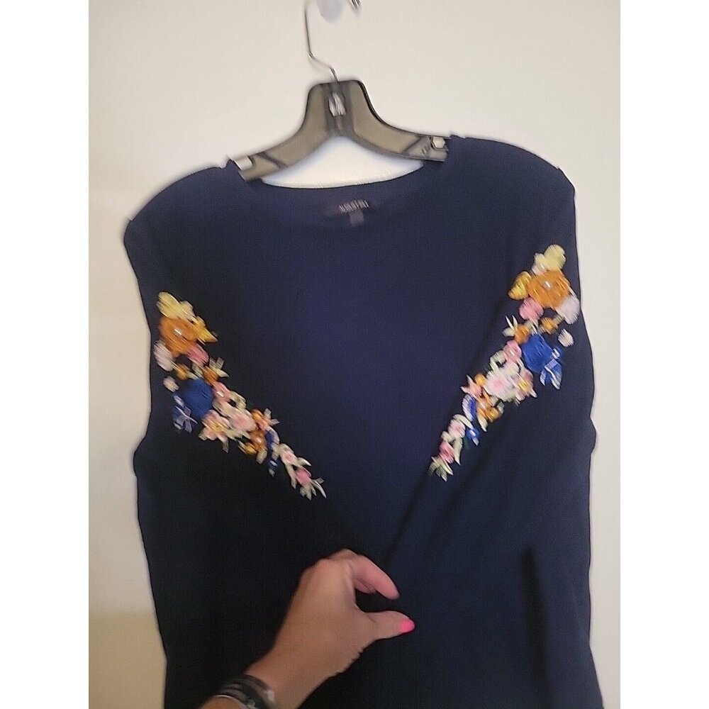 August Silk Top, Long Embroidered Sleeves - Picture 2 of 4